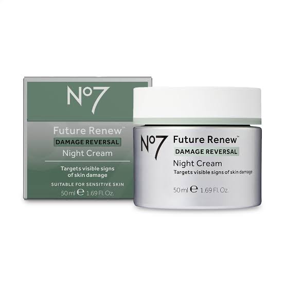 No7 Future Renew Damage Reversal Night Cream - Peptide Moisturizer for Dry, Aging Skin, 1.69 oz
