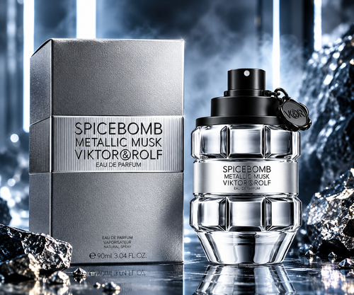 Viktor & Rolf Spicebomb Metallic Musk Eau de Parfum for Men – Warm Musky Amber Fragrance