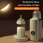 Baby Bottle Warmer with LCD Display, Portable Rechargeable Wireless