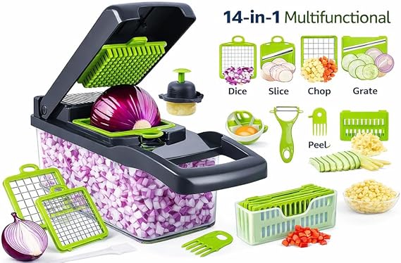 Vegetable Chopper 14-in-1 – Manual Food Slicer