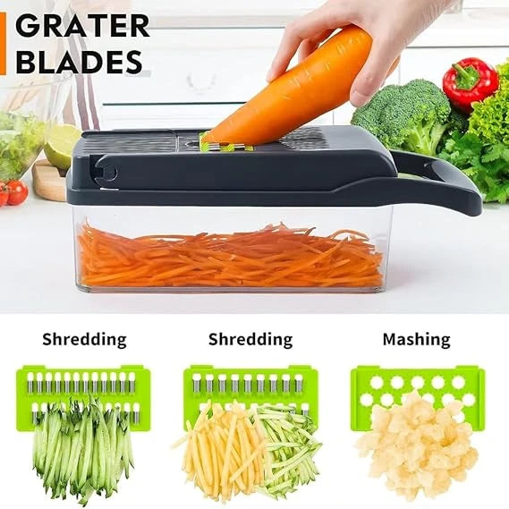 Vegetable Chopper 14-in-1 – Manual Food Slicer