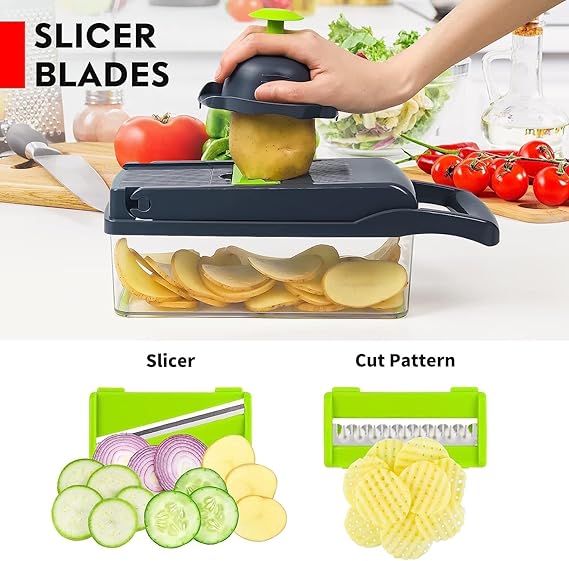 Vegetable Chopper 14-in-1 – Manual Food Slicer
