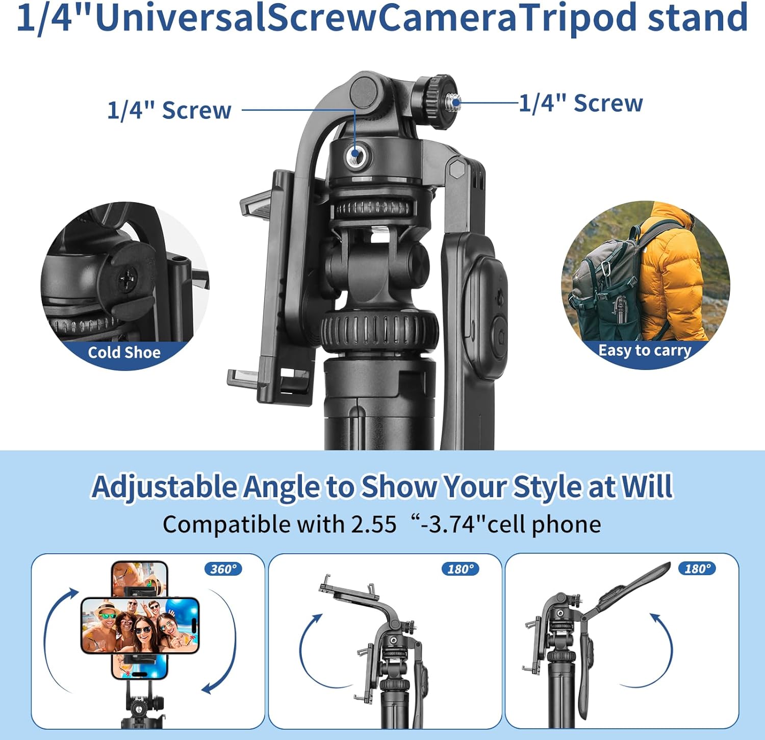 Selfie Stick Tripod Stand with Remote