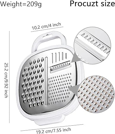 Cheese Grater with Container, Stainless Steel Ginger Grater