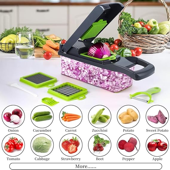 Vegetable Chopper 14-in-1 – Manual Food Slicer