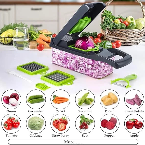 Vegetable Chopper 14-in-1 – Manual Food Slicer