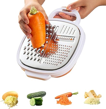 Cheese Grater with Container, Stainless Steel Ginger Grater