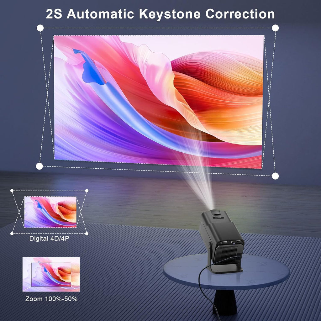 HY320 Mini Projetor, Bluetooth 5.0 and Android 11, Suporte 4K