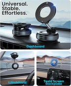 Magnetic Suction Cup Phone Mount for Magsafe, 360° Adjustable Magnetic Car Phone Holder