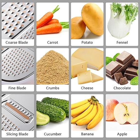 Cheese Grater with Container, Stainless Steel Ginger Grater