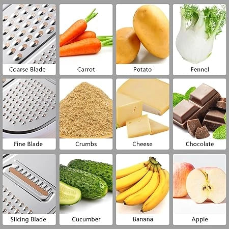 Cheese Grater with Container, Stainless Steel Ginger Grater